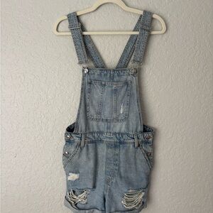 H&M Divided Denim Short Overalls, Light Blue, size 6